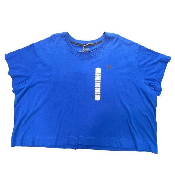 AKHG x Duluth Trading Co Crosshaul Elbow Sleeve Crop Tee, Sapphire, size 3X - Picture 12 of 12